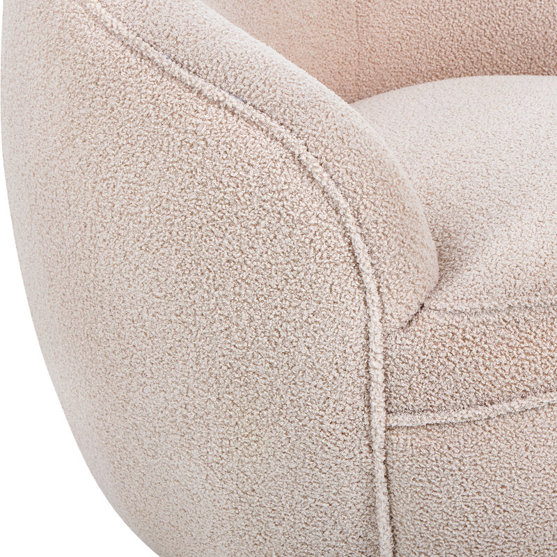 Chaise pivotante moderne à 360 degrés en beige, avec base en métal et rembourrage pour la détente Chaise beige, un revêtement doux