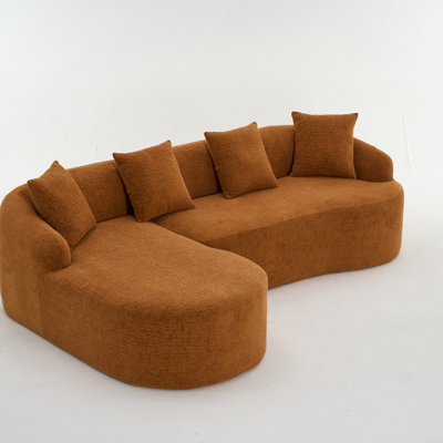 Canapé polyvalent en tissu chenille de compression avec méridienne et coussins pour la maison