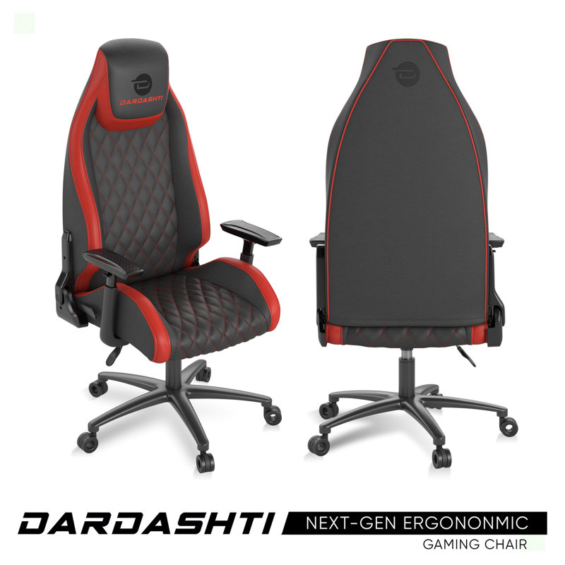 Fauteuil de jeu ergonomique avec structure en acier, Rouge