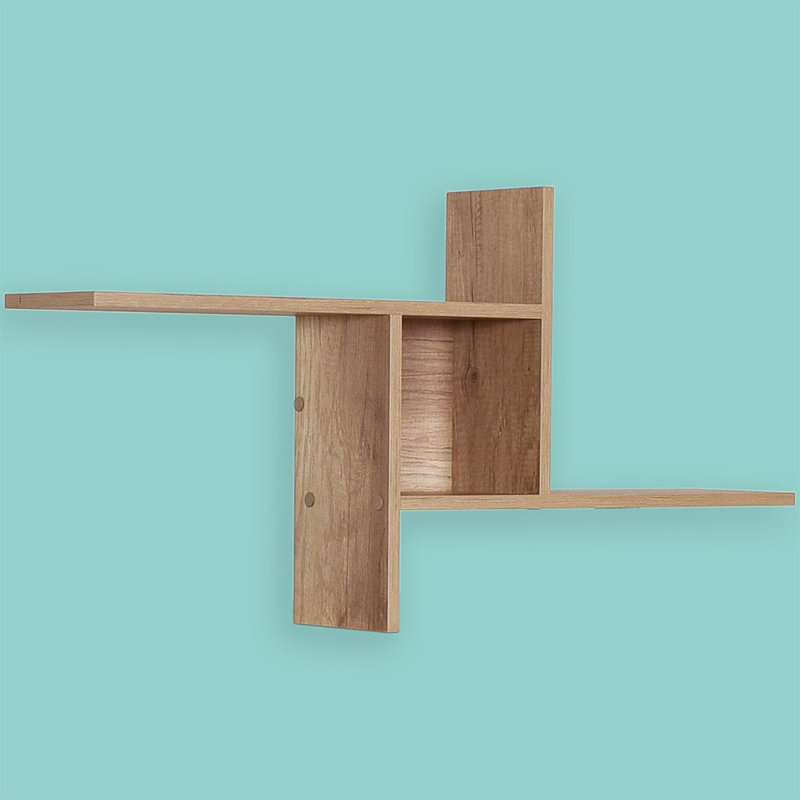 Modern Wall Shelf, Light Walnut Finish, 39.4 x 19.7 x 7.1 inches | 100% Melamine Coated Particle Board, Thickness: 0.6 inches | Stylish and Functional Design for Home & Office, Perfect for Displaying Decor