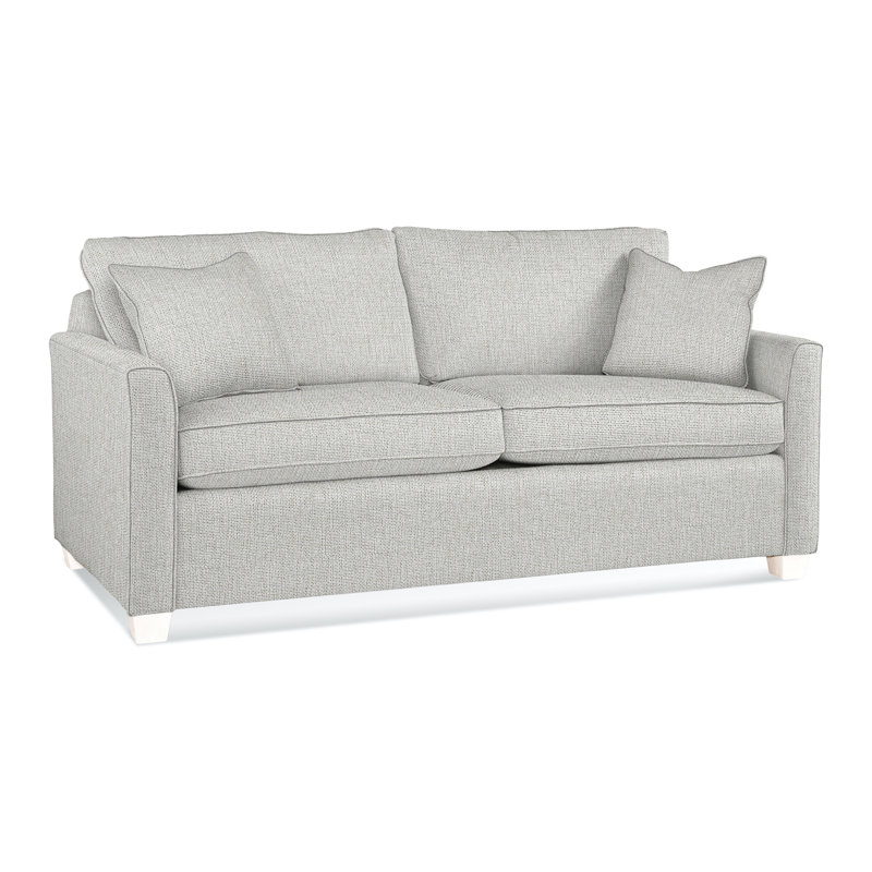 Charleston 77" Sleeper Sofa, Frost White, Innerspring, Basic Beige 100% Polyester