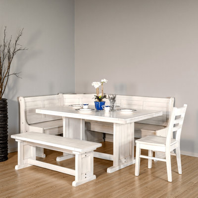 Ensemble de coin-repas, table de salle à manger et banc d'angle 4 pièces Sime