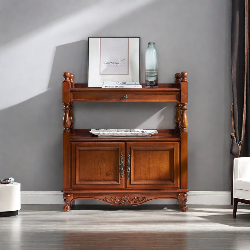 Une belle bibliothèque bien conçue, (2 Shelves) 31.4"H x 27.5"W x 14.9"D, Brun