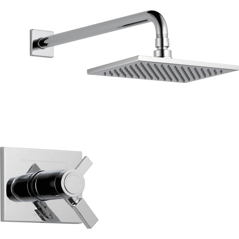 Garniture de robinet de douche à contrôle de volume Vero avec poignées levier et TempAssure, Chrome