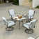 Dester Round 4 - Person Dining Set with 4 Swivel&Rocking Chair and Cushions