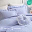 Édredon 4 pièces pour lit double / grand, accent, volant double couche, coussin rond blanc, microfibre légère double / grand, première couche, deuxième volant doux et respirant