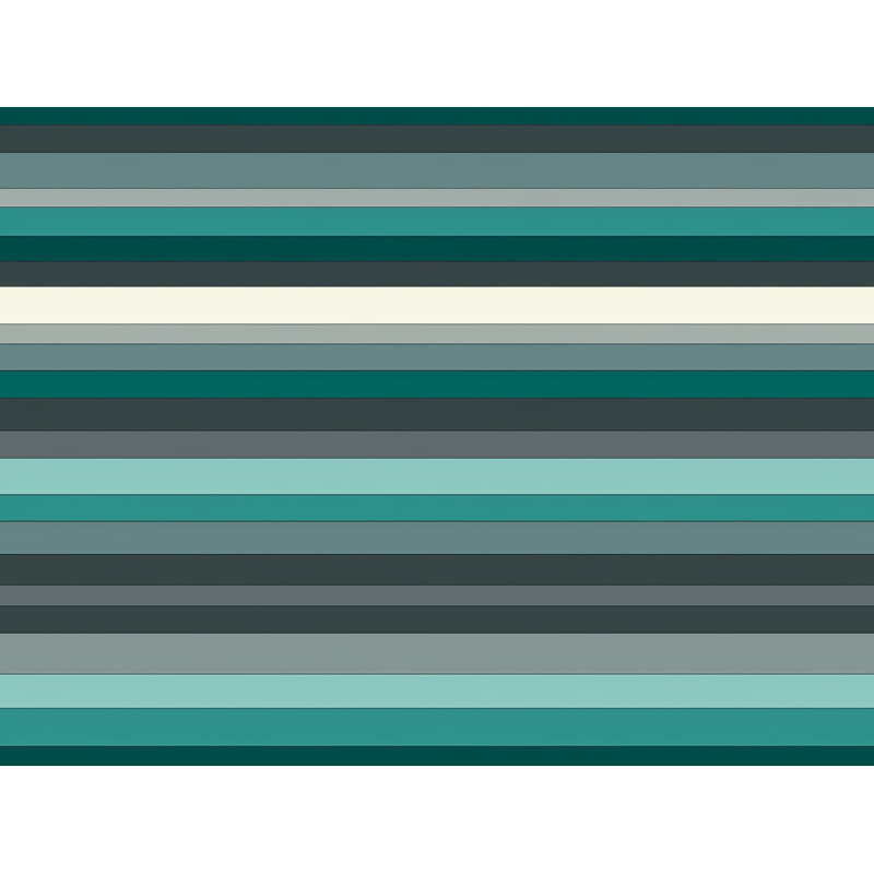 Édredon à rayures horizontales, Édredon simple, Turquoise / beige