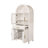 Farmhouse Arched Bathroom Storage Cabinet With Glass Door, 2 Adjustable Shelves & Barn Door Design-1564153800
