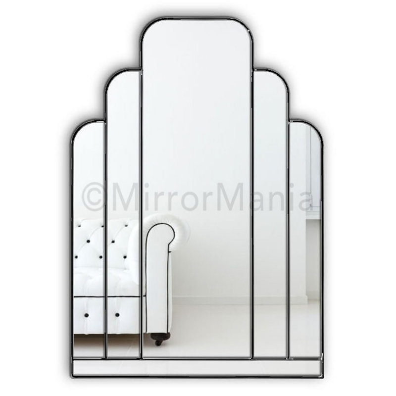 Silvia Flat Wall Mirror, Black