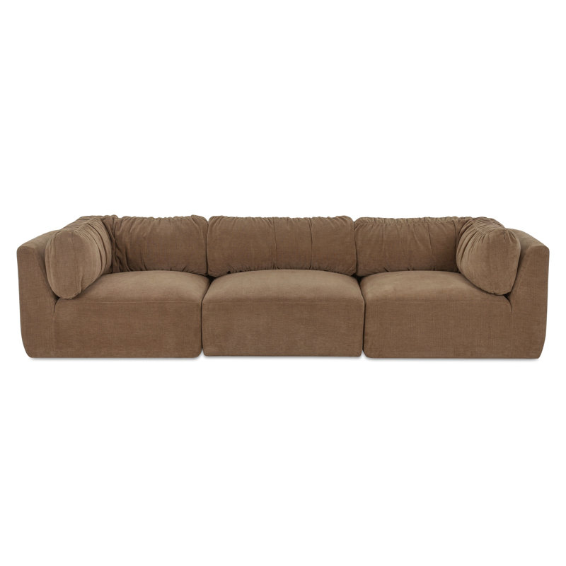 Canapé modulaire Matina taupe, Chenille caramel performance