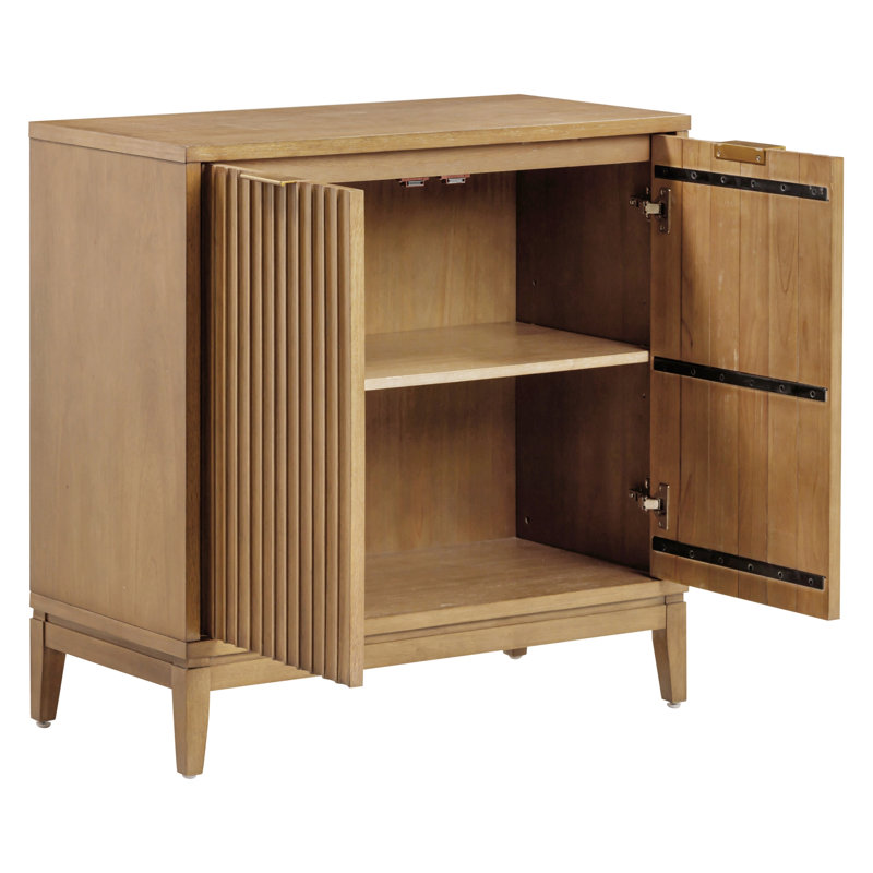 Meuble télé ou armoire d'appoint en bois massif Coggins (ensemble de 4 pièces), Marron clair