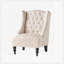Fauteuil d'appoint capitonné en tissu, siège club rétro pour le salon-1800547749