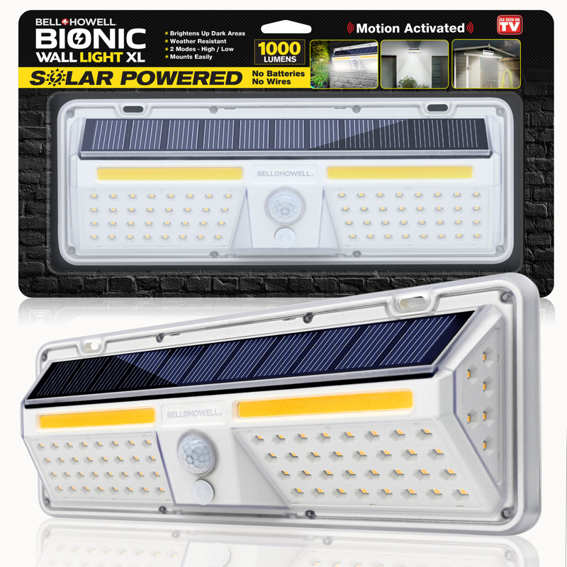 Lampe murale d'extérieur Bell + Howell Solar Bionic avec détecteur de mouvement XL