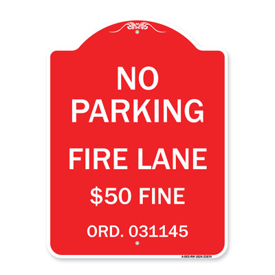 Signmission Designer Series Sign - Missouri No Parking Fire Lane $50 Fine/23874