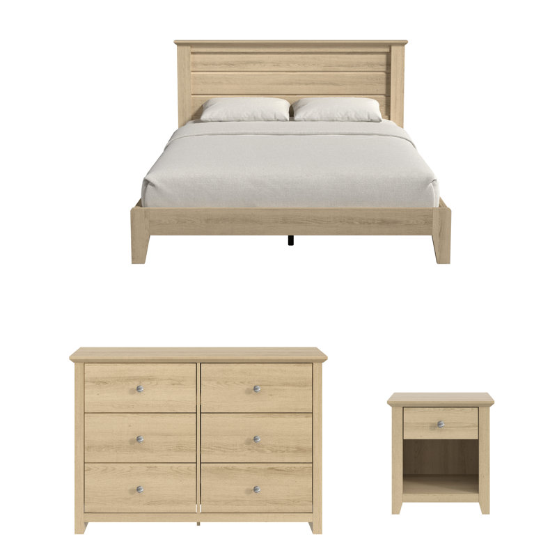 Broadcommon Contemporary 3 Piece Bedroom Set