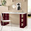 Simone Modern Desk with Built-in Bookcase – Stylish Workspace Desk with 6 Open Shelves-94592015-31865011