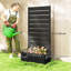 Lit de jardin surélevé avec treillis, boîte à fleurs sur pied, noir-2862309