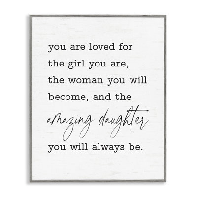 «Amazing Daughter Sentiment», estampe numérique encadrée bh-807