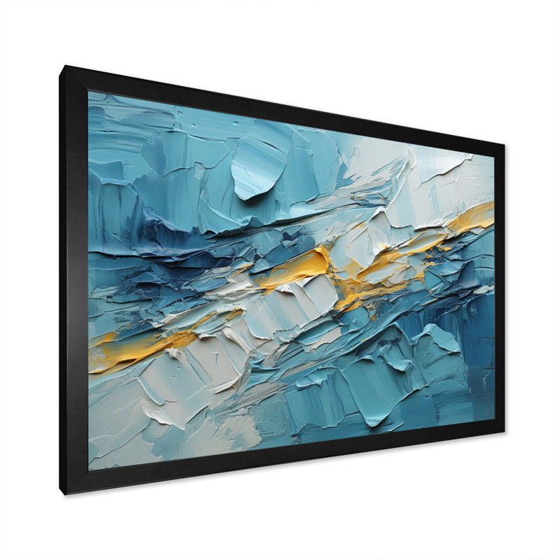 «Georgee Glacier Frozen Majesty Collage II», reproduction, H 16 po x l 32 po x P 1 po, Cadre simple noir