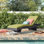 Chaise longue d'extérieur en rotin Convene