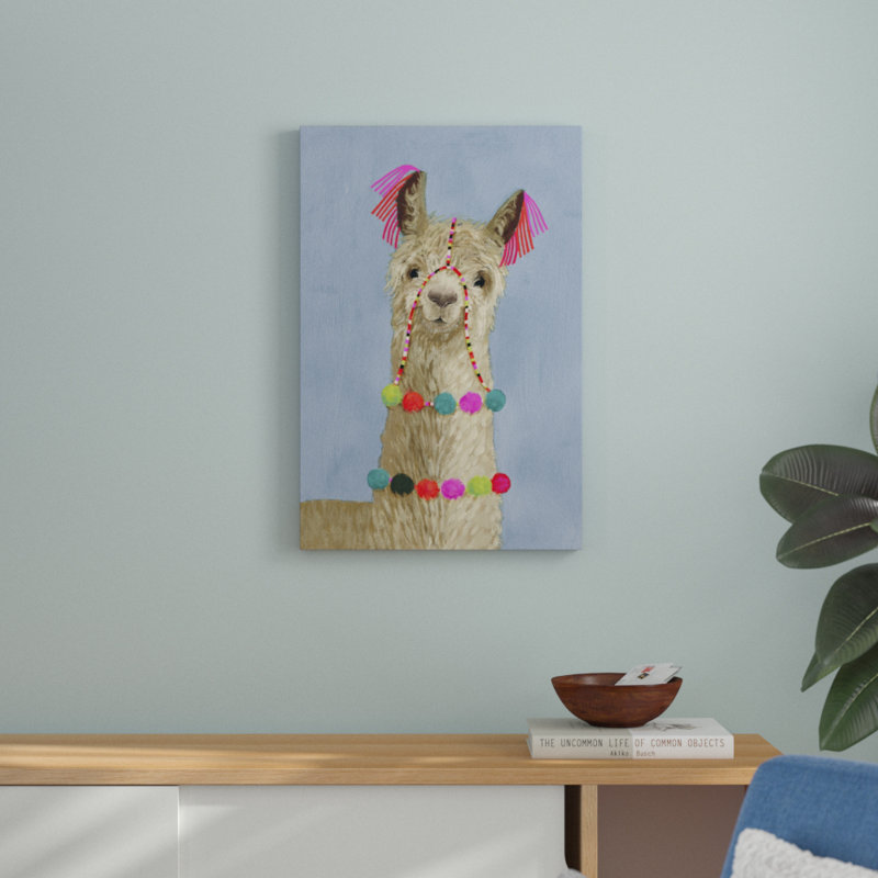 Adorned Llama III by Victoria Borges - Painting on Canvas, 76cm H x 51cm W, Wrapped Canvas