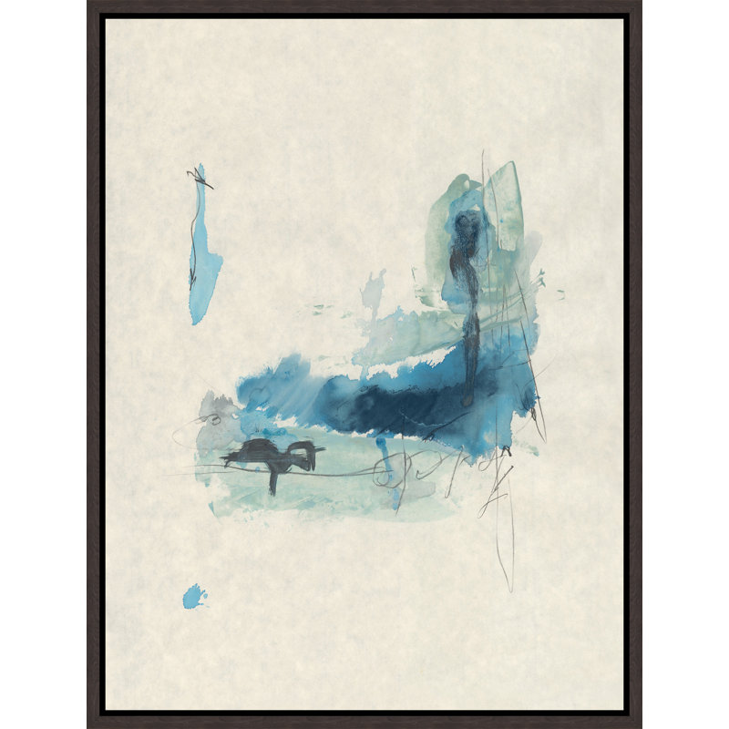 Splashes Of Blue V Painting by Barclay Butera, Black Framed