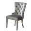 Ensemble de fauteuils de salle à manger capitonnés contemporains en flanelle 2 pièces-182378328-182378335
