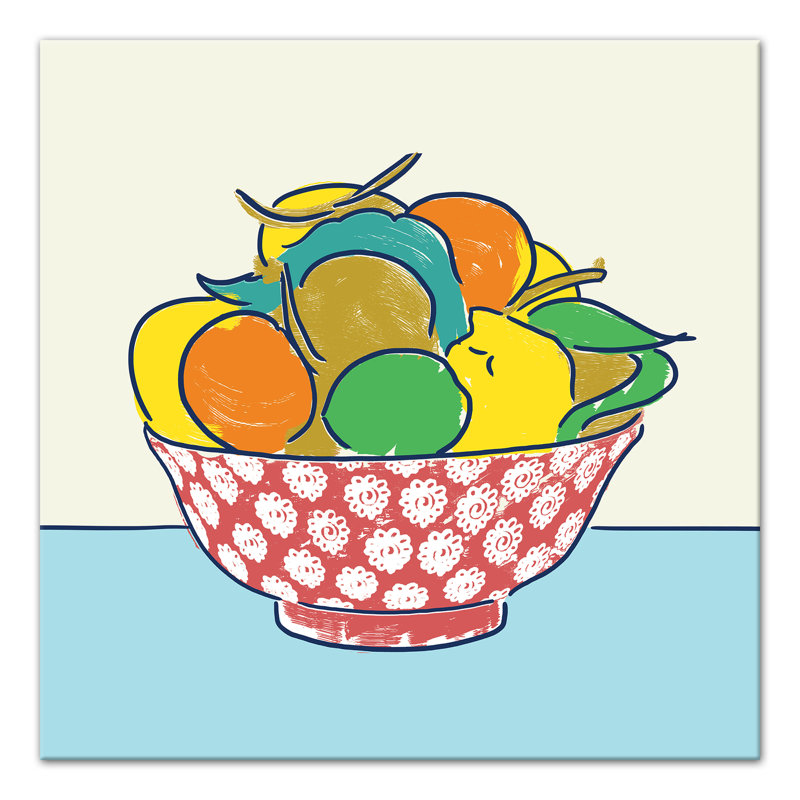 « my préféré fruit bol »-impression sur toile tendue, H 36 po x l 36 po x P 1,25 po