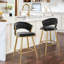De 2 tabourets de comptoir modernes de 25,2 po, velours orné, siège ergonomique pour îlot de cuisine et bar, tabouret en velours de métal noir d'une largeur de 16,98 po, conception avec accents 2,