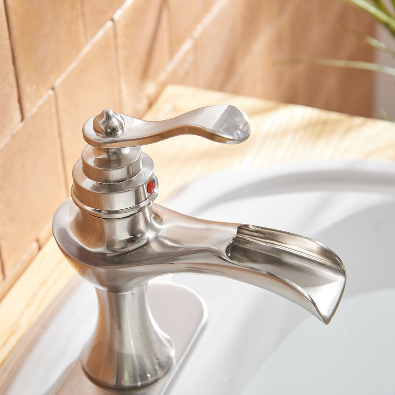 Single-Hole Single-handle Bathroom Faucet with Drain Assembly, Nickel