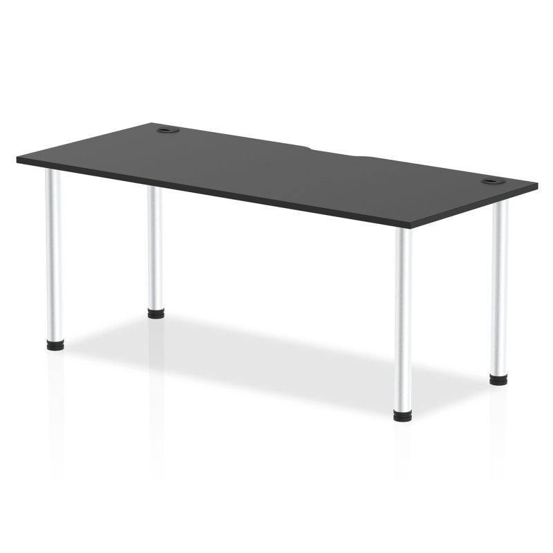 Metal Base Writing Desk, Aluminium, 73cm H x 140cm W x 80cm D