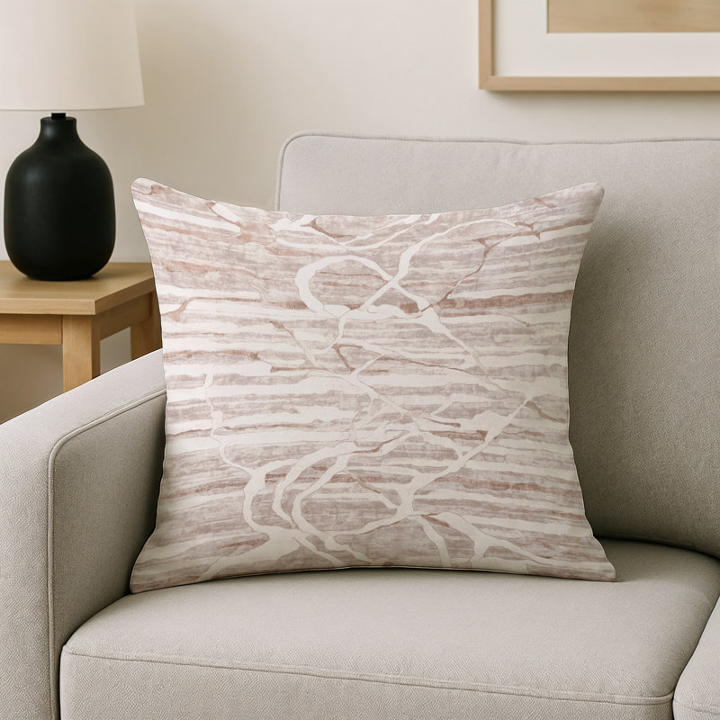 Coussin décoratif intérieur et extérieur Modern, Gris abstrait 186, Carré 20 po