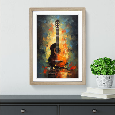 Acoustic Guitar Impressionism - Framed Print