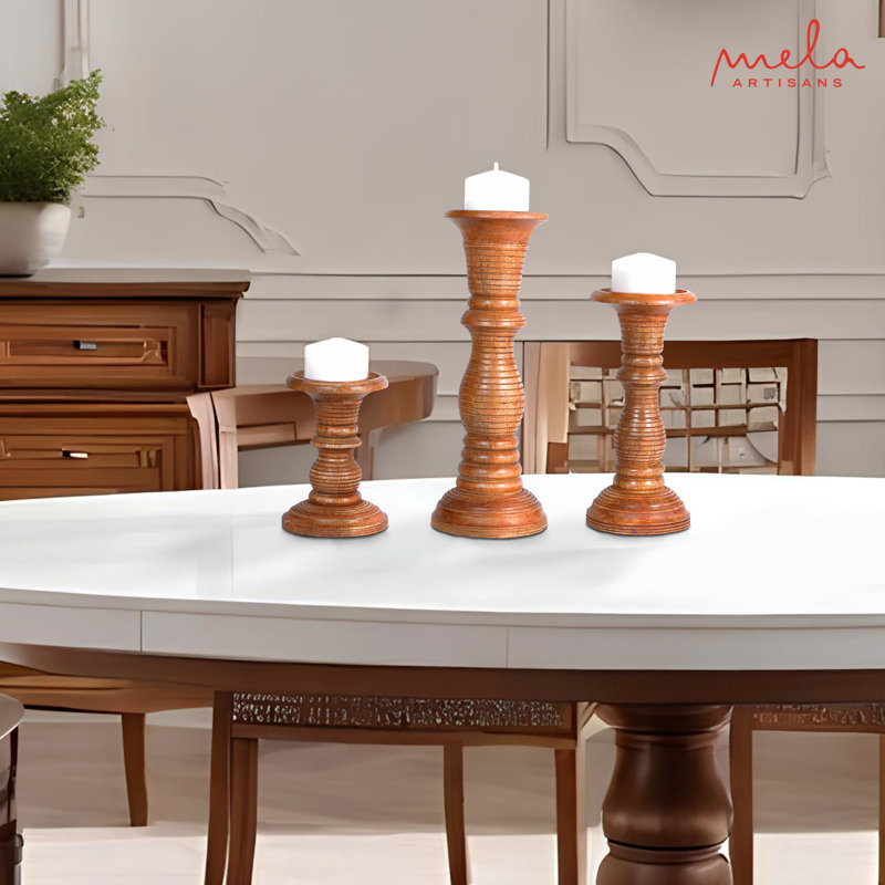 Wood Candlestick, Medium Polish