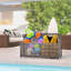 Organisateur de rangement flottant pour piscine, support de rangement pour jouets de piscine avec support en flottant pour piscine extérieure en osier L 43,25 po x l 22,5 po x H 28 po
