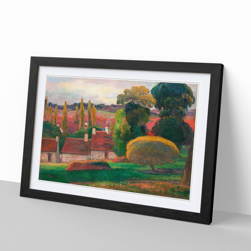 A Farm in Brittany by Paul Gauguin - Framed Print, 48cm H x 65cm W x 2cm D, Black Framed