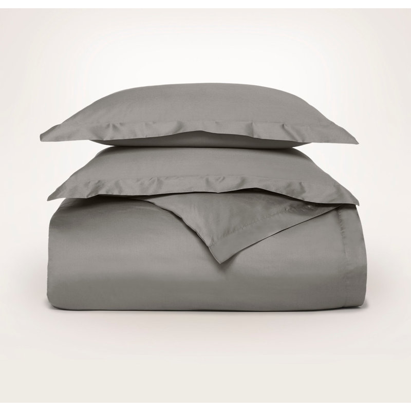 Signature Hemmed Duvet Set, Queen Duvet Cover + 2 Standard Shams, Stone