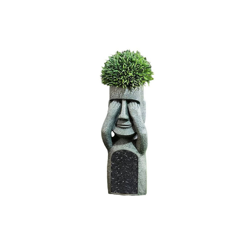 Élégant vase en polyester, gris et noir, 14,2 x 7,9 x 5,1 pouces | 100% polyester durable | Décoration élégante pour le salon, le bureau ou le vestibule | pour fleurs fraîches ou artificielles