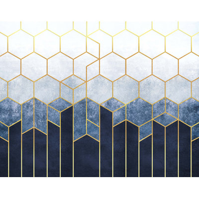 Crionna Hexagons on a Background with Elements Wall Mural