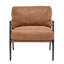 Fauteuil d'appoint brun 26,96 po avec coussin de dossier et siège confortables, structure en métal de conception contemporaine, convient pour la chambre à coucher ou le bureau, largeur 29,68 po, coussins 21,48 lb, noir-264118688