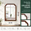 Miroir de coin arrondi en bois massif CUFEifi pour salle de bain, entrée, chambre à coucher et salon