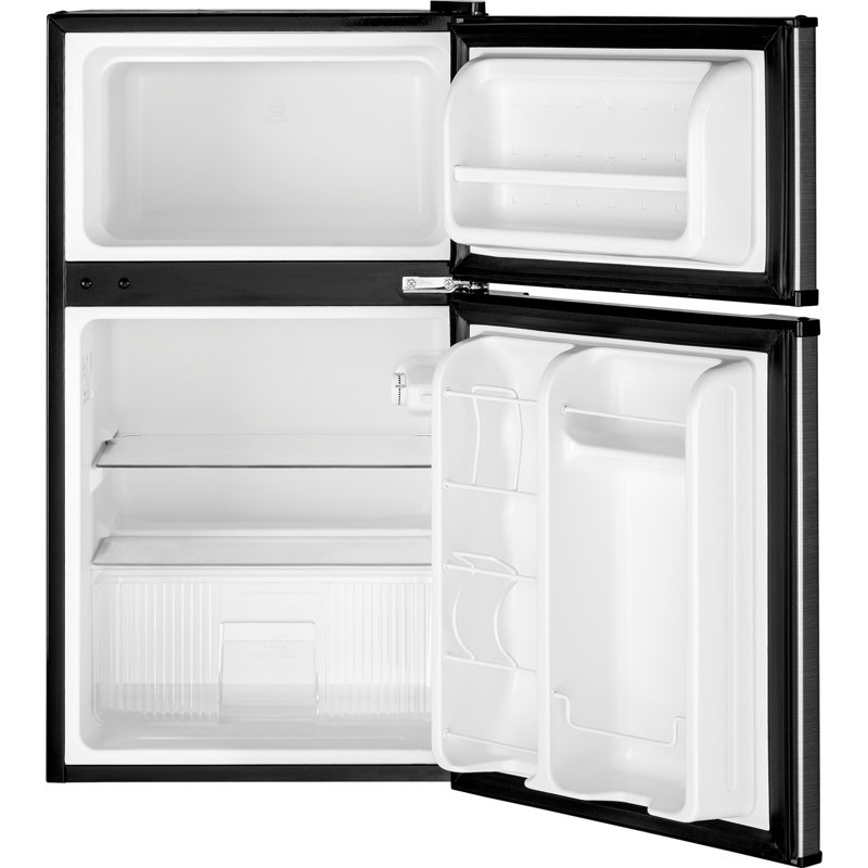GE Appliances 3.1 Cubic Feet Freestanding Mini Fridge with Freezer, Steel