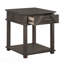 Table de bout rustique traditionnelle 1 pièce avec rangement en bois durable brun