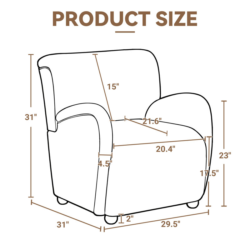  Wingback Upholstered Accent Chair, Gray
