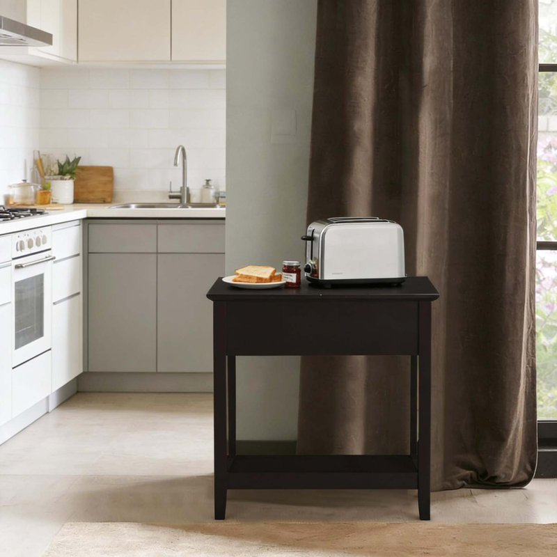 Table de bout mince avec armoire rabattable