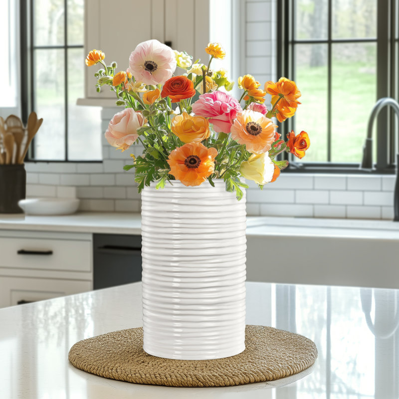  Vase de table en céramique 9,75 "Adelya, H 9,75 po x l 6 po x P 6 po