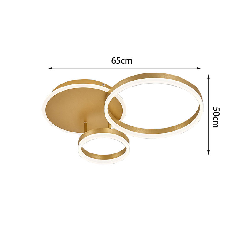 Assael Ceiling Light 3-Light 50cm LED Flush Mount with Remote Control