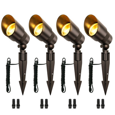 4PK Oil-rubbed Bronze Low Voltage Waterproof Outdoor Landscape Spot Light