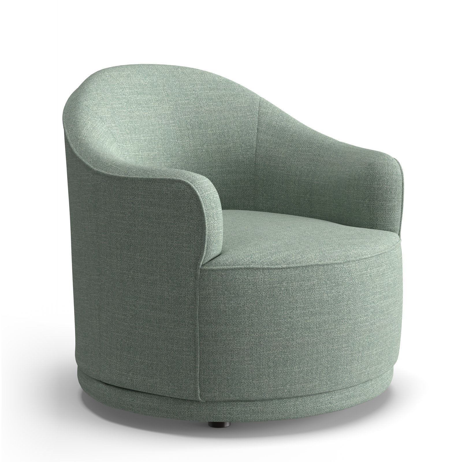 Rumi Upholstered Swivel Barrel Chair, Capri Performance Weave