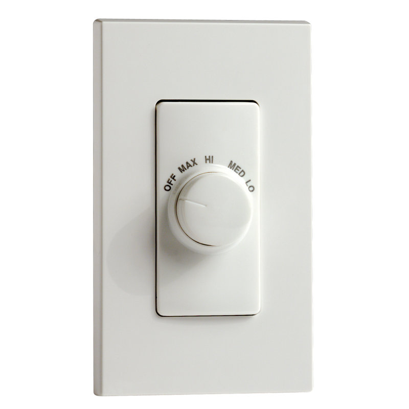 Leviton Decora 1.5 Amp Single Pole Rotary Fan Control Watthite 1 Pack